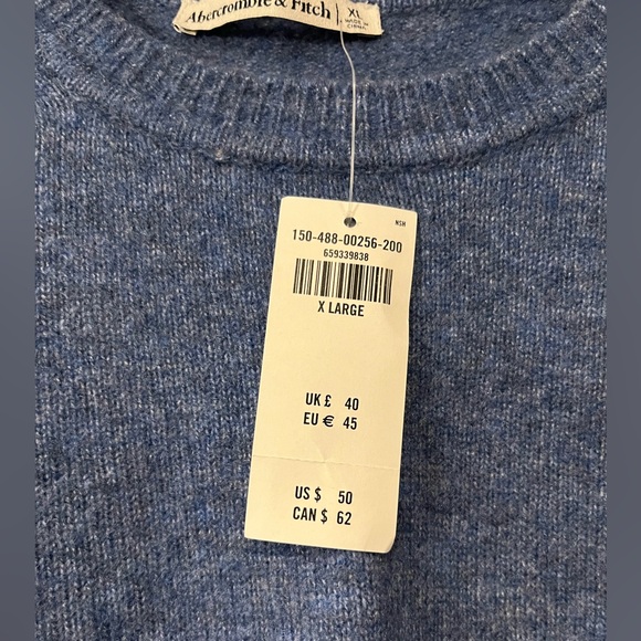 NWT Abercrombie & Fitch Crew Sweater Tee XL - Picture 8 of 8